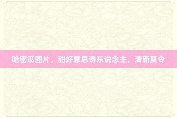 哈密瓜图片,甜好意思诱东说念主,清新夏令