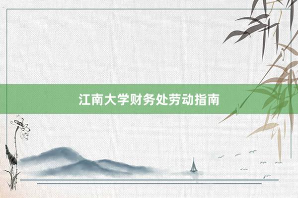 江南大学财务处劳动指南
